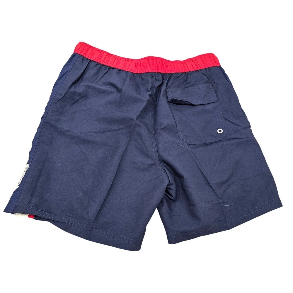 US Polo Assn Mens Swim Trunks Navy Red White Stripe Logo Size M NWT - Picture 3 of 8